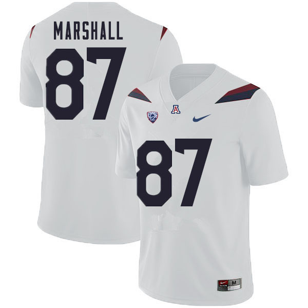 Men #87 Stacey Marshall Arizona Wildcats College Football Jerseys Sale-White - Click Image to Close
